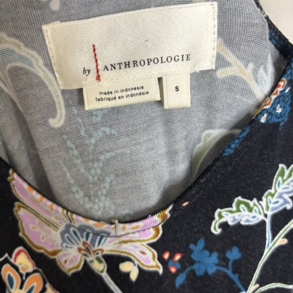 Anthropologie Luka Jumpsuit Small Black Floral Stretchy Jogger Elastic Tie Waist - Picture 11 of 14